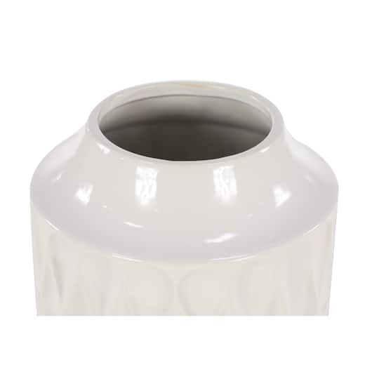 White Porcelain Contemporary Vase, 8" x 12"